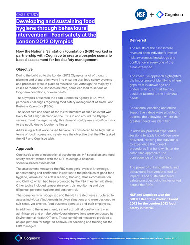 Food Safety London 2012 Case Study