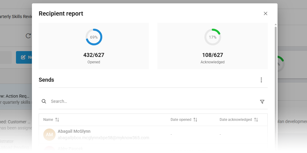 Message recipient report